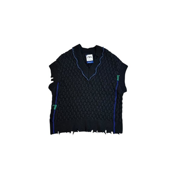 Ader Error x Zara 20FW Heavy Knit 100% Wool Distressed Vest - Picture 2 of 8